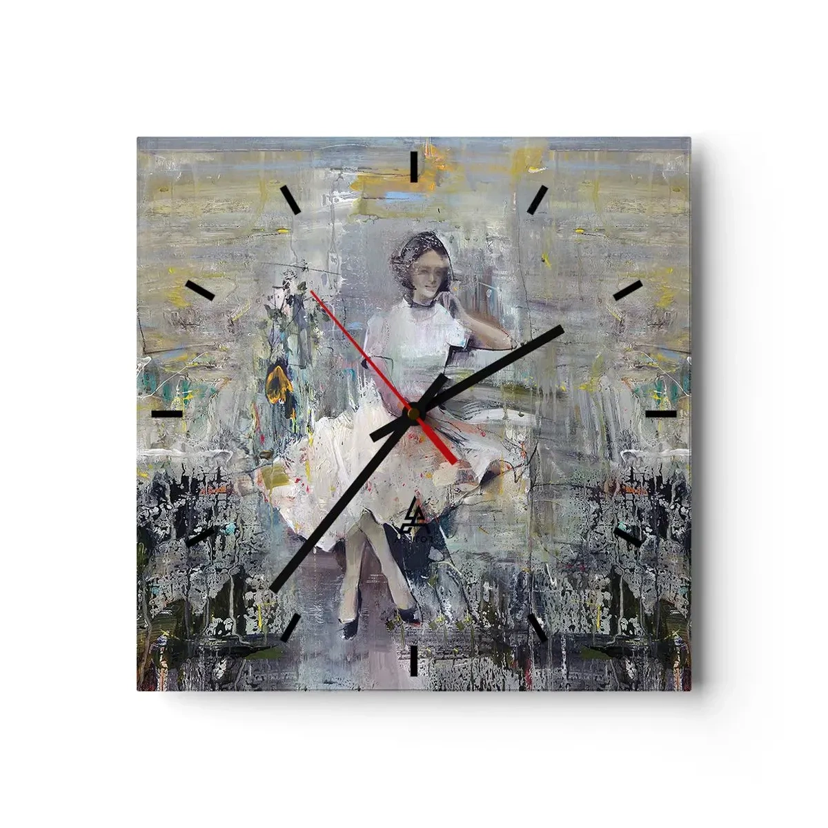 Relógio de parede - Relógio em vidro - Clássica e moderna - 30x30 cm