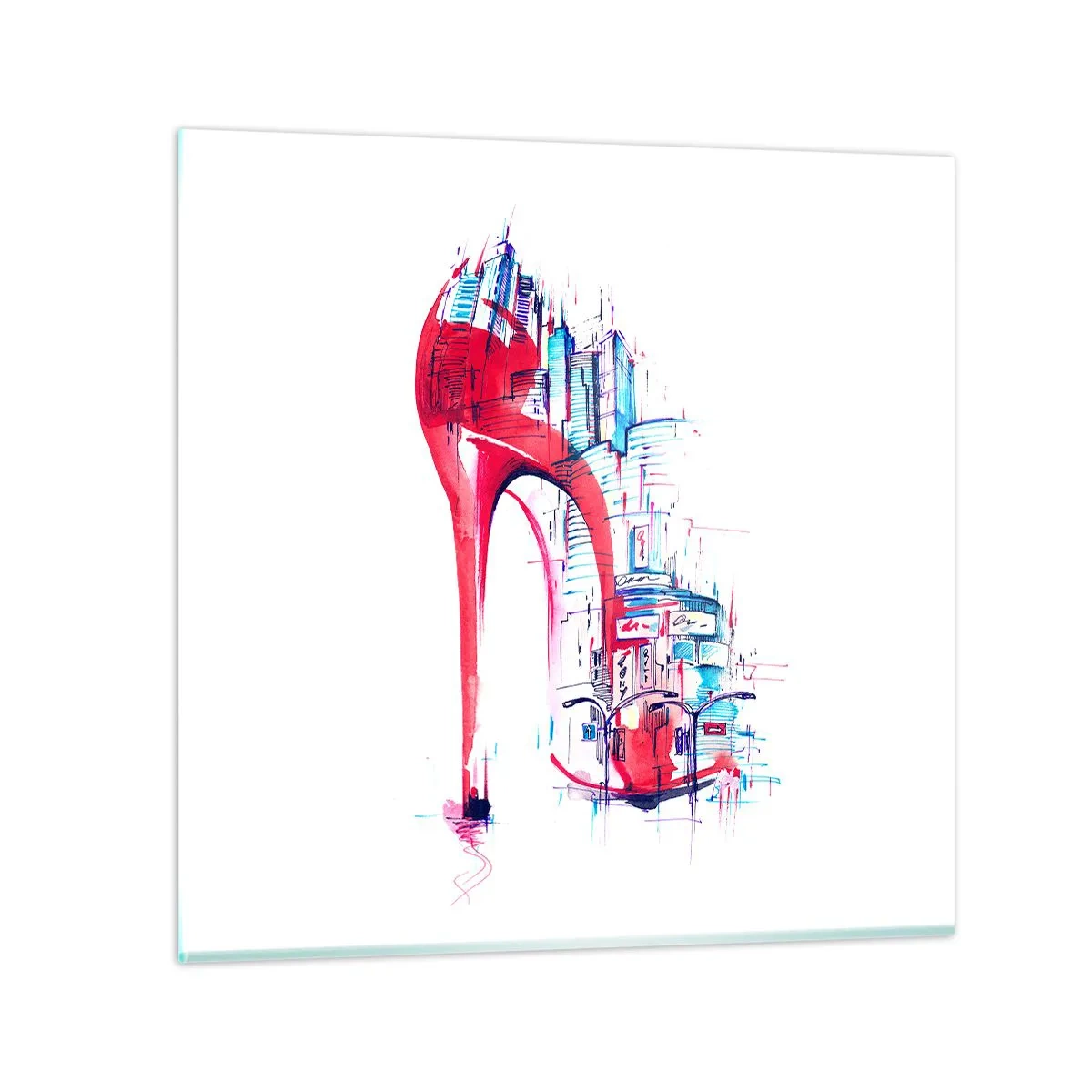 Quadro em vidro - Elegância metropolitana - 30x30 cm