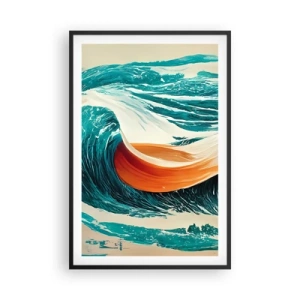 Pôster com moldura preta - O sonho de um surfista - 61x91 cm