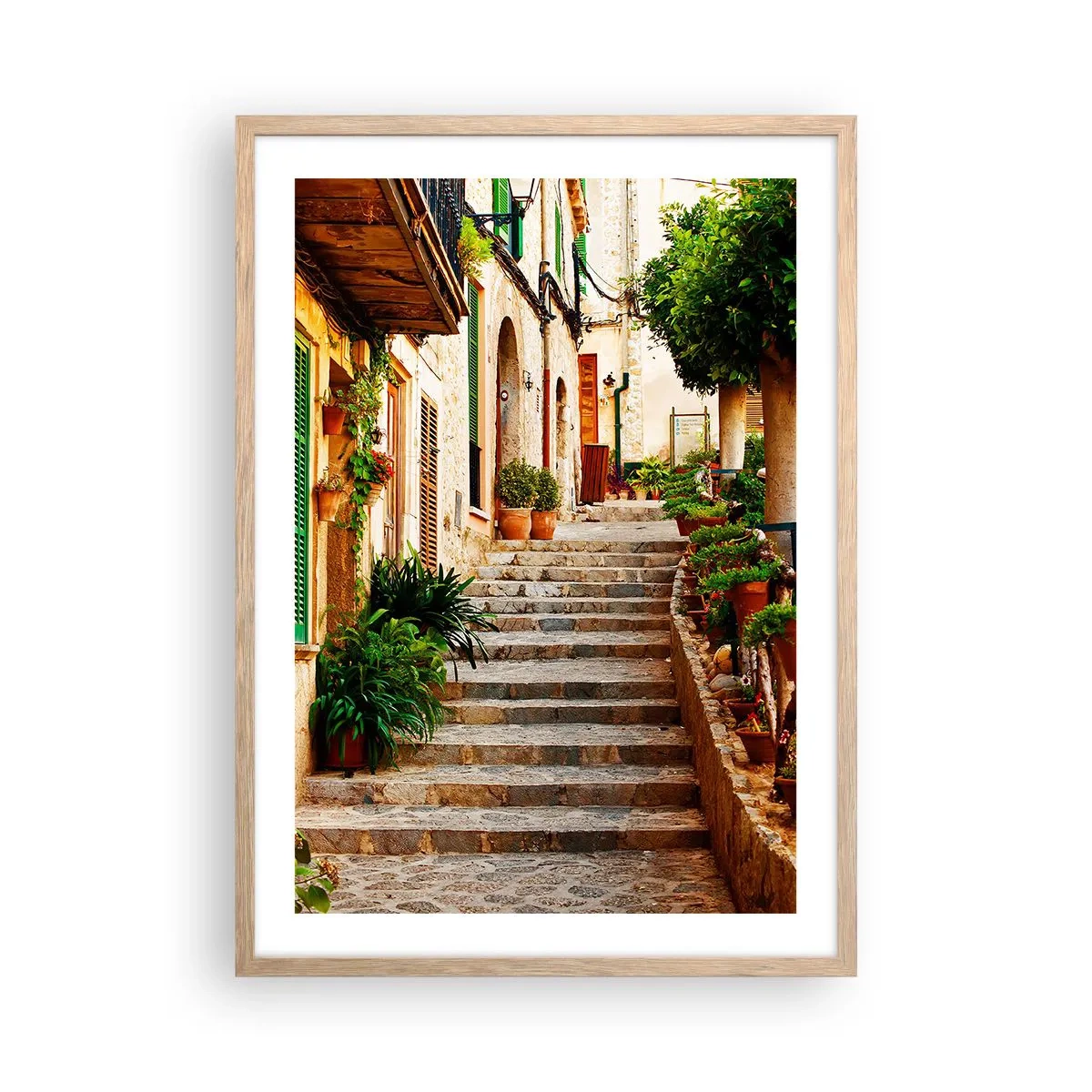 Pôster com moldura de carvalho claro - O encanto das férias espanholas - 50x70 cm