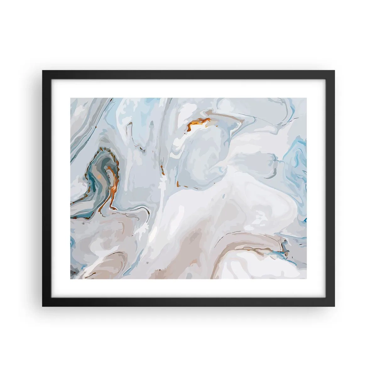 Pôster com moldura preta - Branco elevado - 50x40 cm