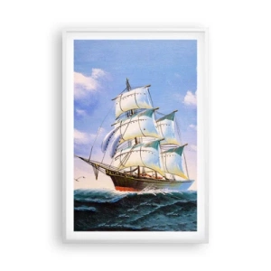 Pôster em moldura branca - Orgulhosamente com o vento - 61x91 cm
