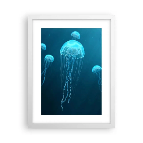 Pôster em moldura branca - Dança do oceano - 30x40 cm