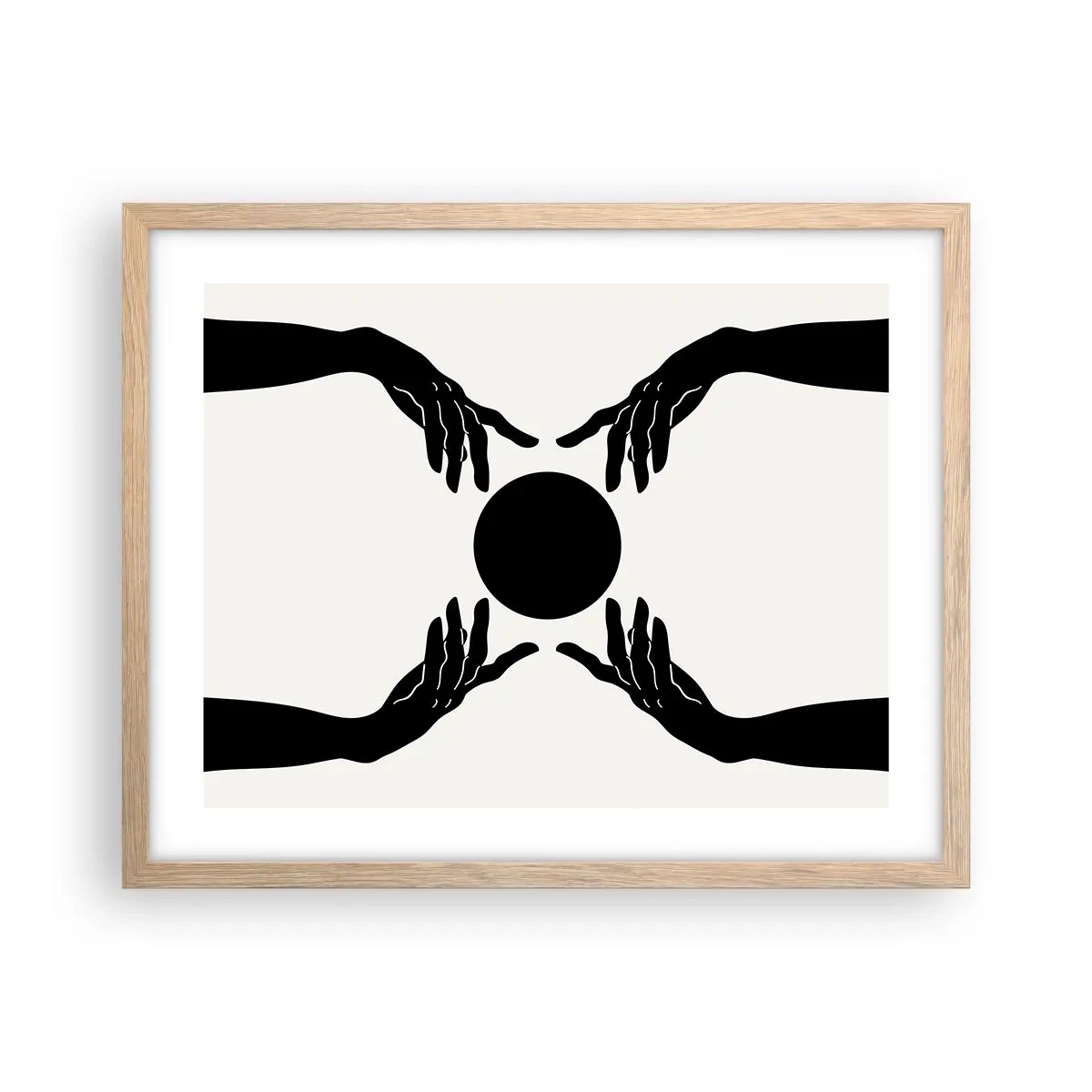 Pôster com moldura de carvalho claro - Sinal secreto - 50x40 cm