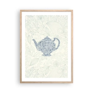 Pôster com moldura de carvalho claro - Chás de charme - 50x70 cm