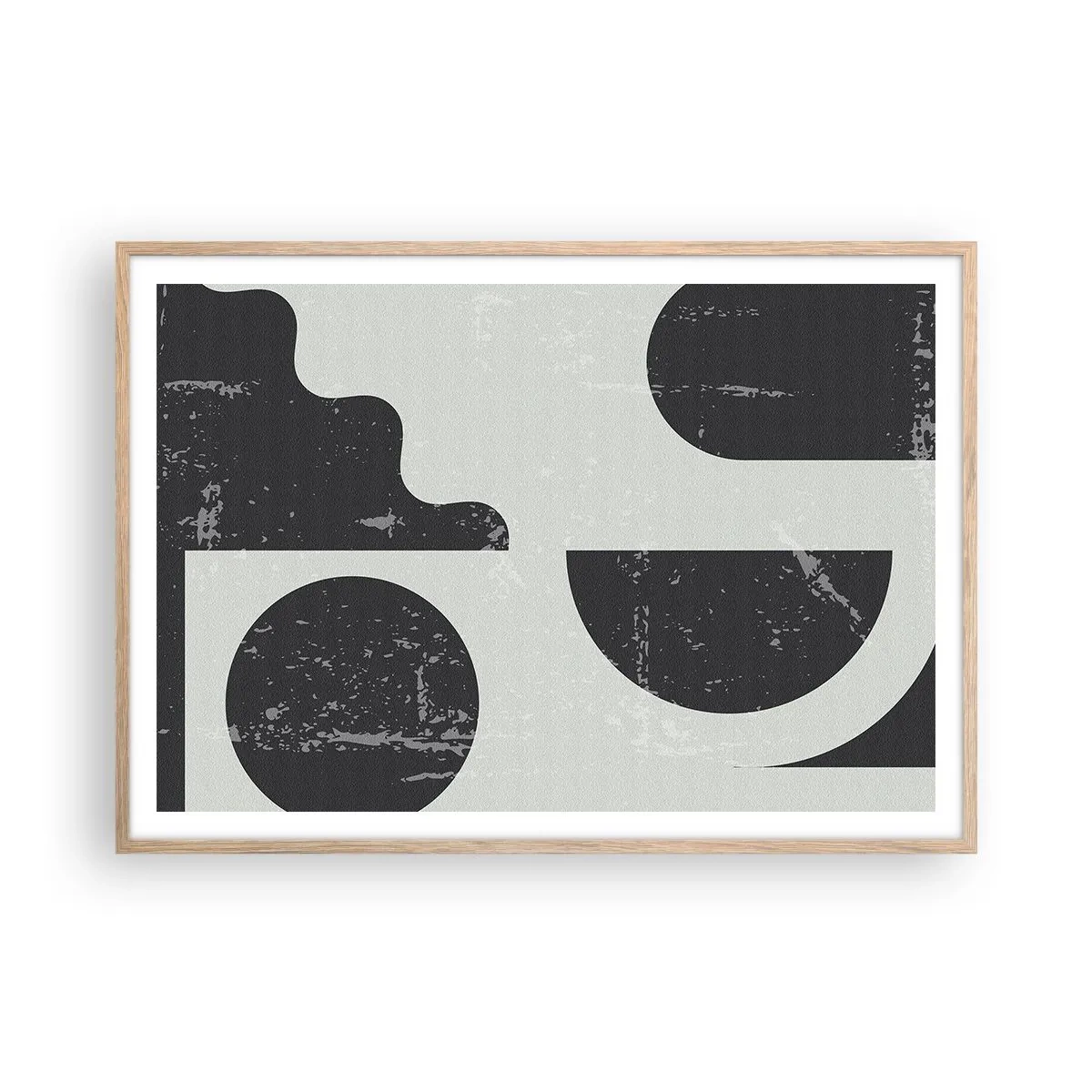 Pôster com moldura de carvalho claro - Composição acima e abaixo - 100x70 cm