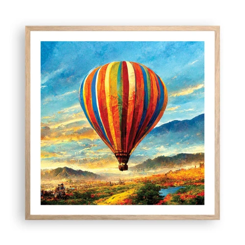 Pôster com moldura de carvalho claro - Com silêncio enxergas mais - 60x60 cm