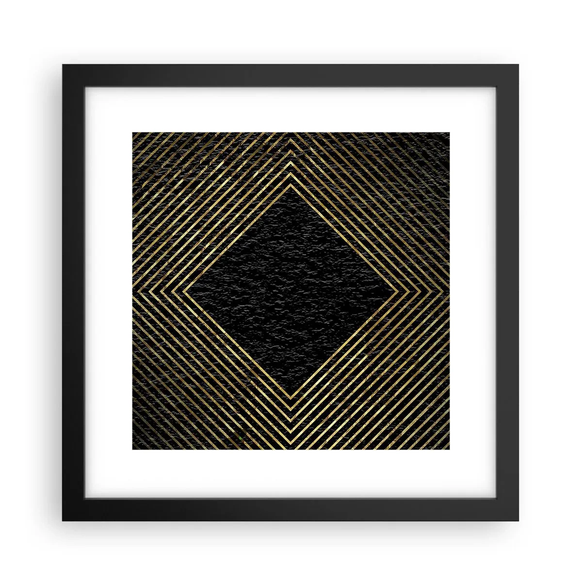 Pôster com moldura preta - Geometria em estilo glamoroso - 30x30 cm