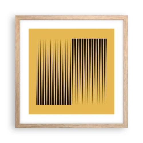 Pôster com moldura de carvalho claro - Quadratura de opostos - 40x40 cm