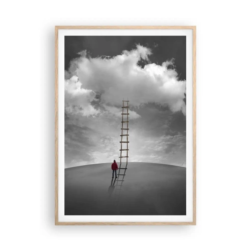 Pôster com moldura de carvalho claro - Tudo é possível - 70x100 cm