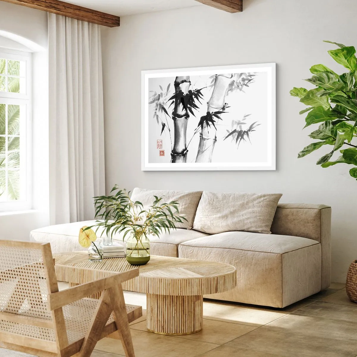 Pôster em moldura branca - Foco no Oriente - 91x61 cm