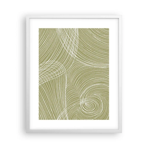 Pôster em moldura branca - Abstração intrincada em branco - 40x50 cm