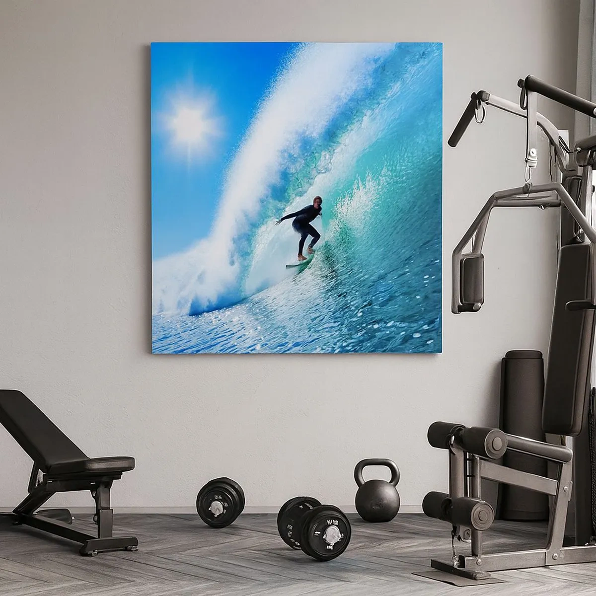 Quadro em tela - Azul gigante - 30x30 cm