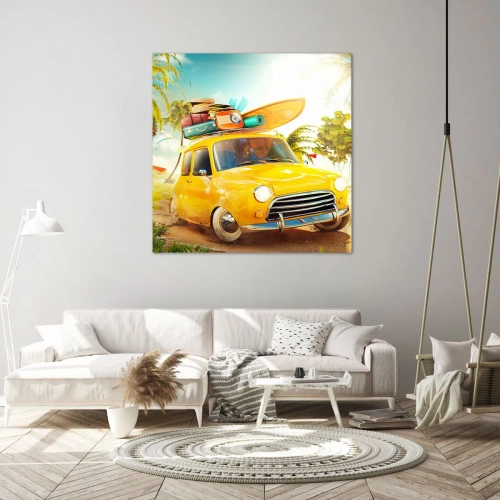Quadro em tela - Uma viagem para mais do que um sorriso - 30x30 cm