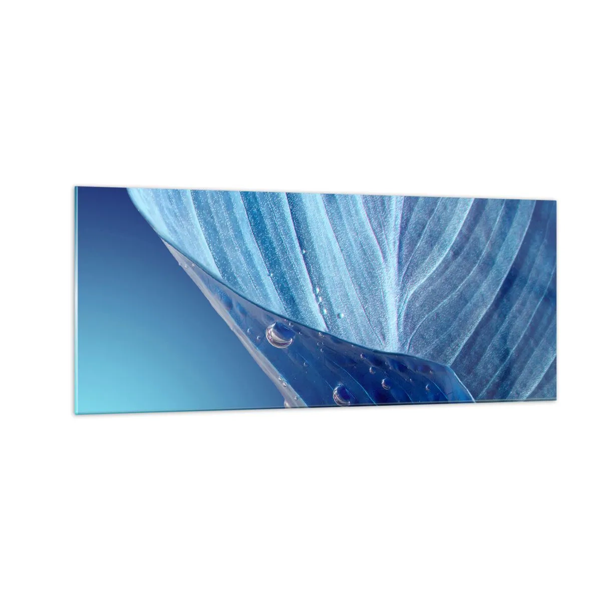 Quadro em vidro - Gotas escondidas no azul - 100x40 cm
