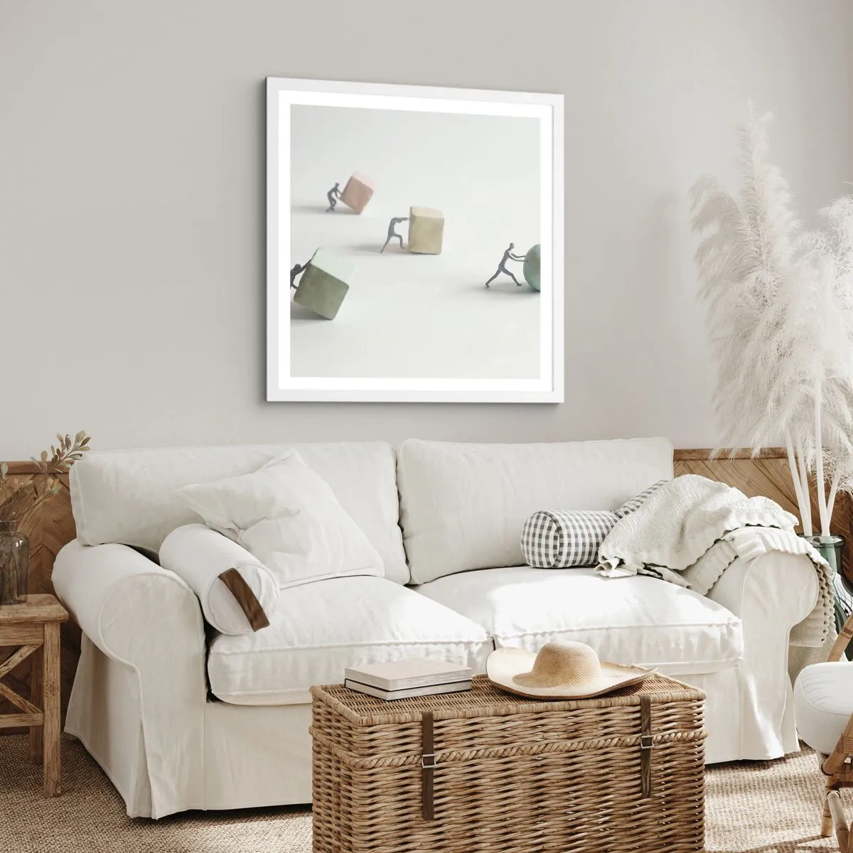 Pôster em moldura branca - É a vida - 30x30 cm