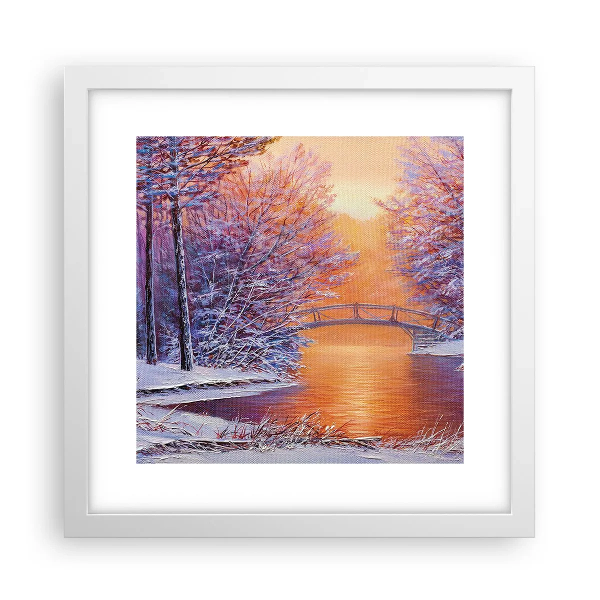 Pôster em moldura branca - Vamos nos encontrar aqui - 30x30 cm