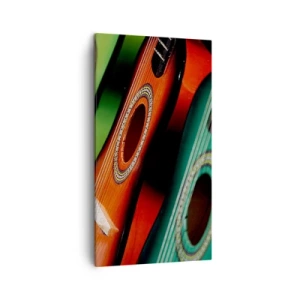 Quadro em tela - A guitarra tem muitas cores - 45x80 cm