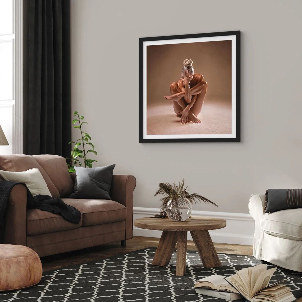 Pôster com moldura preta - Unidade de corpo e alma - 40x40 cm