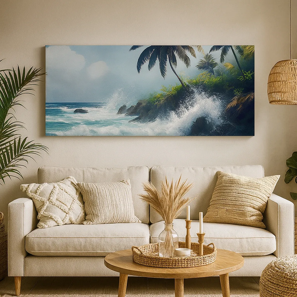 Quadro em tela - Em uma costa tropical - 30x30 cm