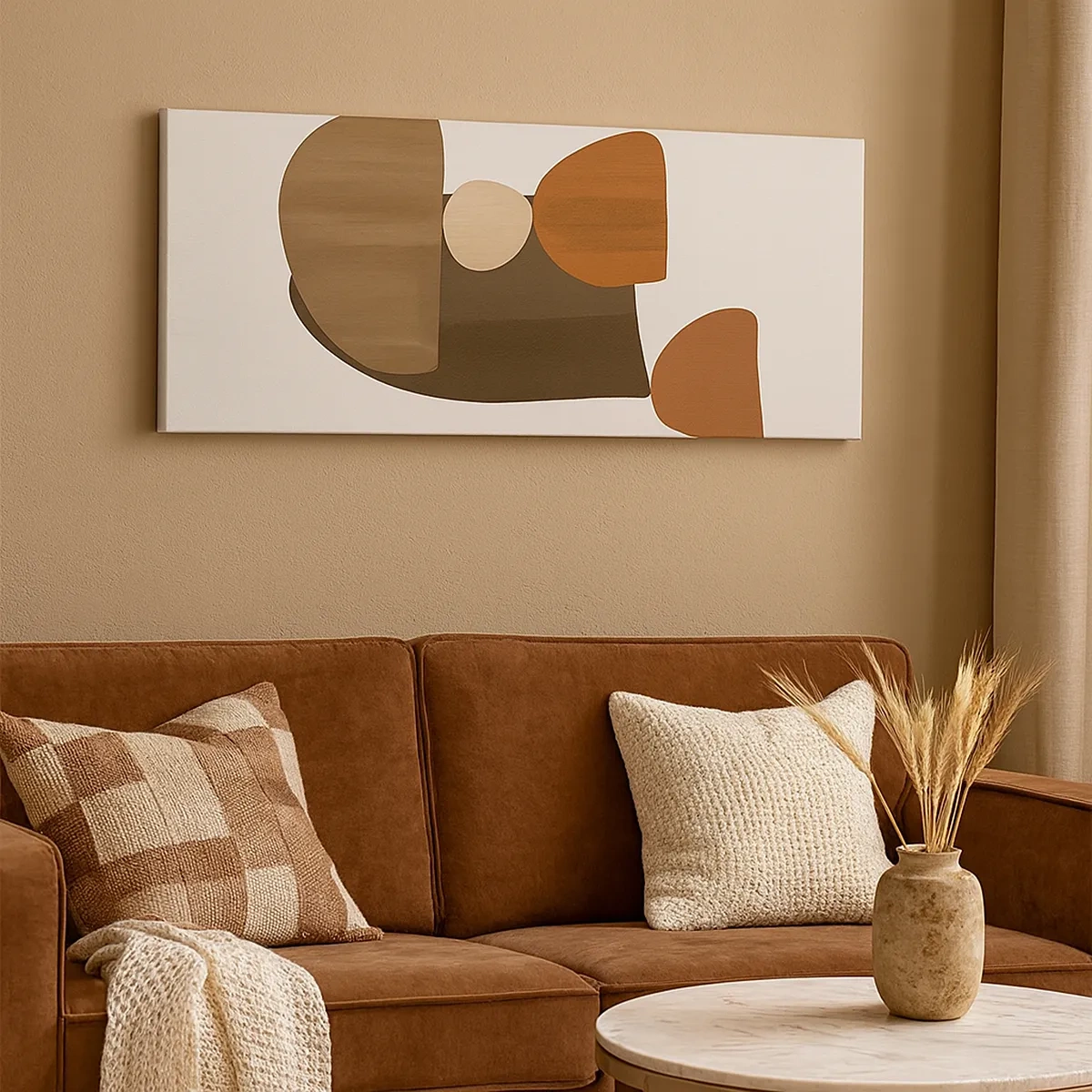 Quadro em tela - Composição em bronze - 30x30 cm