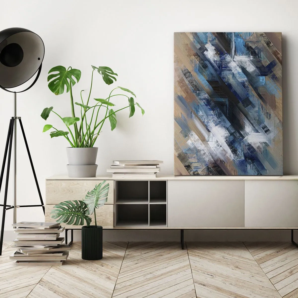 Quadro em tela - Numa diagonal azul - 50x70 cm