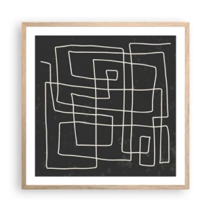 Pôster com moldura de carvalho claro - Não é tão simples - 60x60 cm