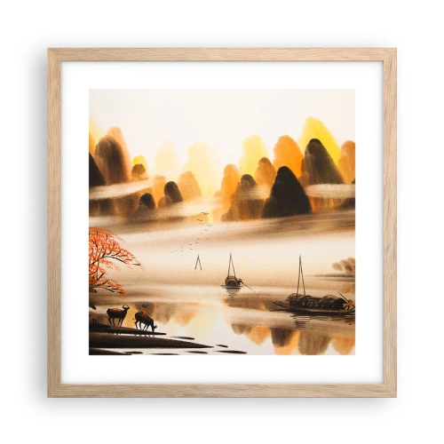 Pôster com moldura de carvalho claro - Além do Extremo Oriente - 40x40 cm