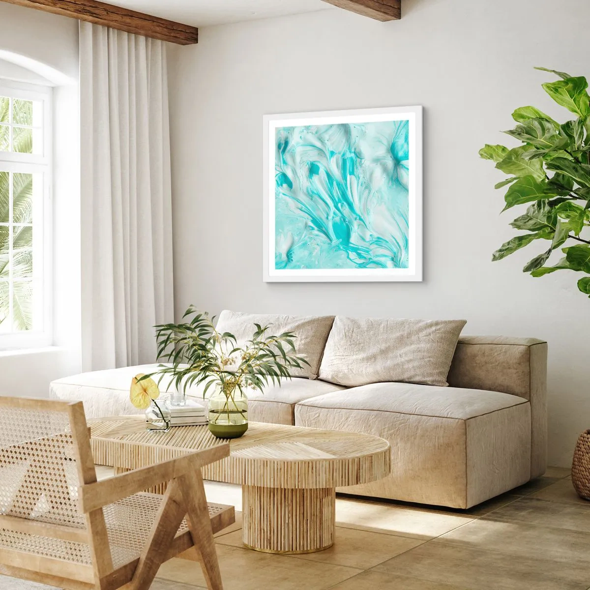 Pôster em moldura branca - Juntos para sempre - 40x40 cm