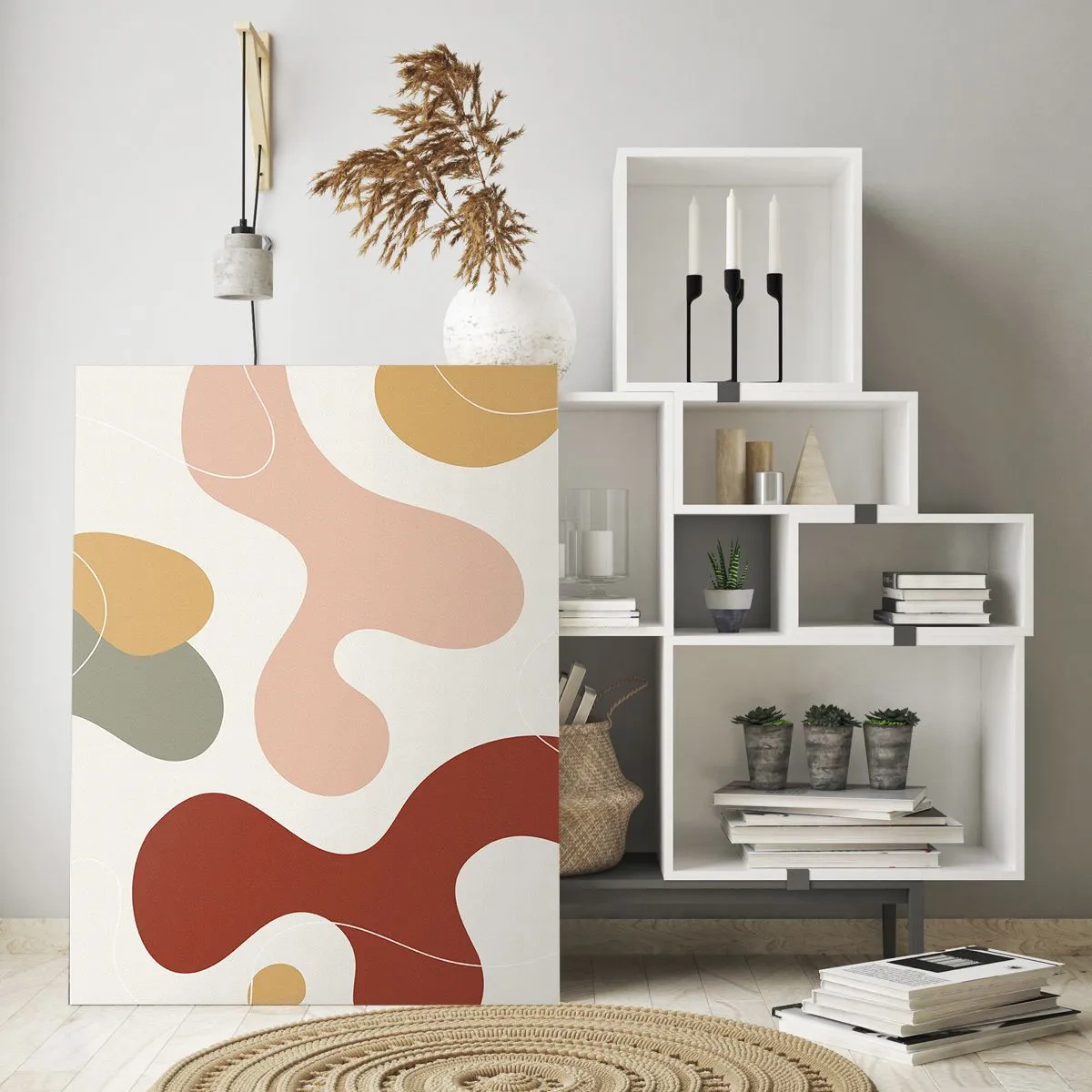 Quadro em vidro - Ziguezagues ornamentais - 50x70 cm