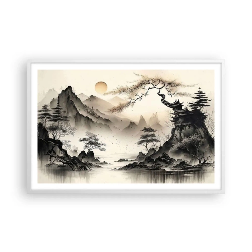 Pôster em moldura branca - O charme único do Oriente - 91x61 cm