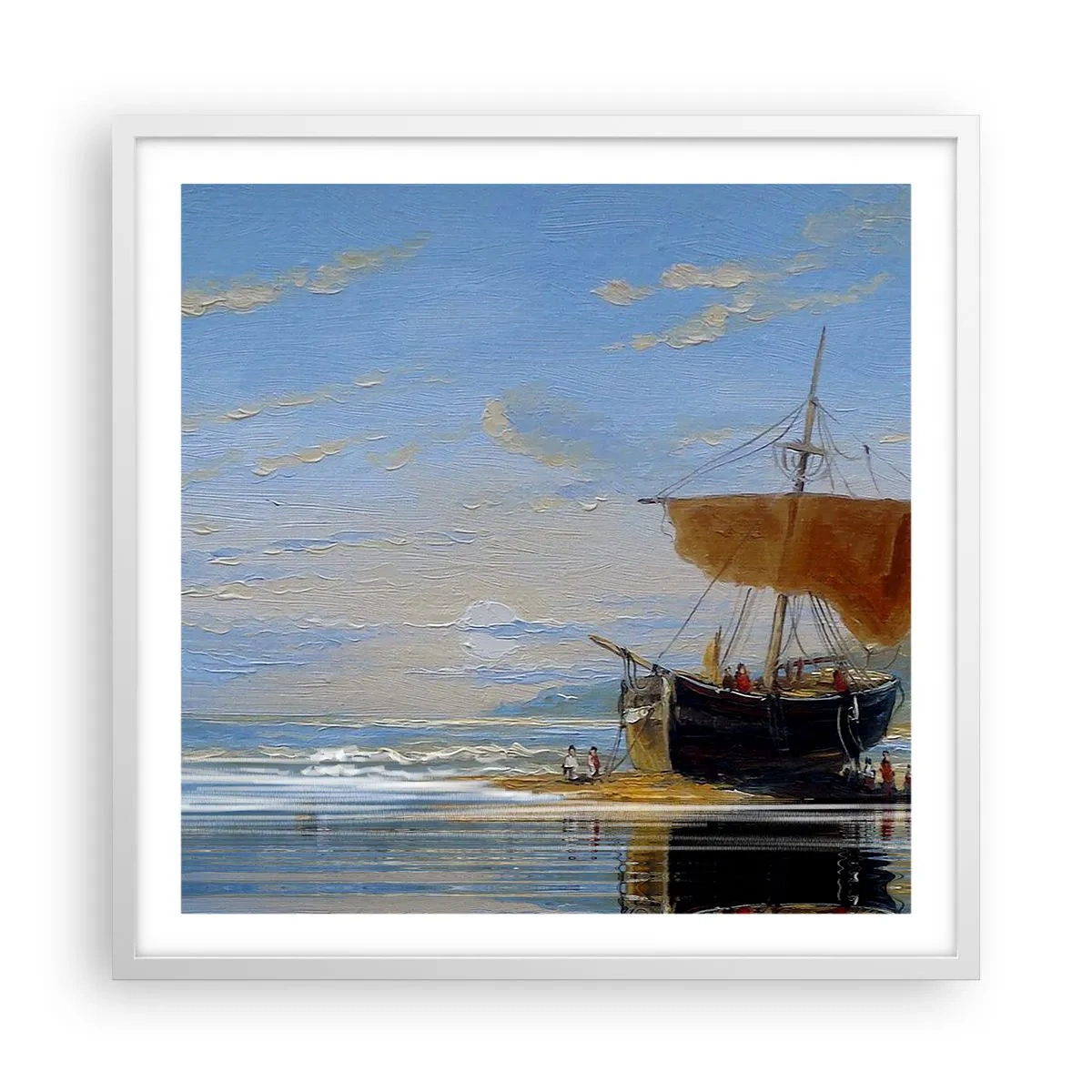 Pôster em moldura branca - Água, terra, ar - 60x60 cm