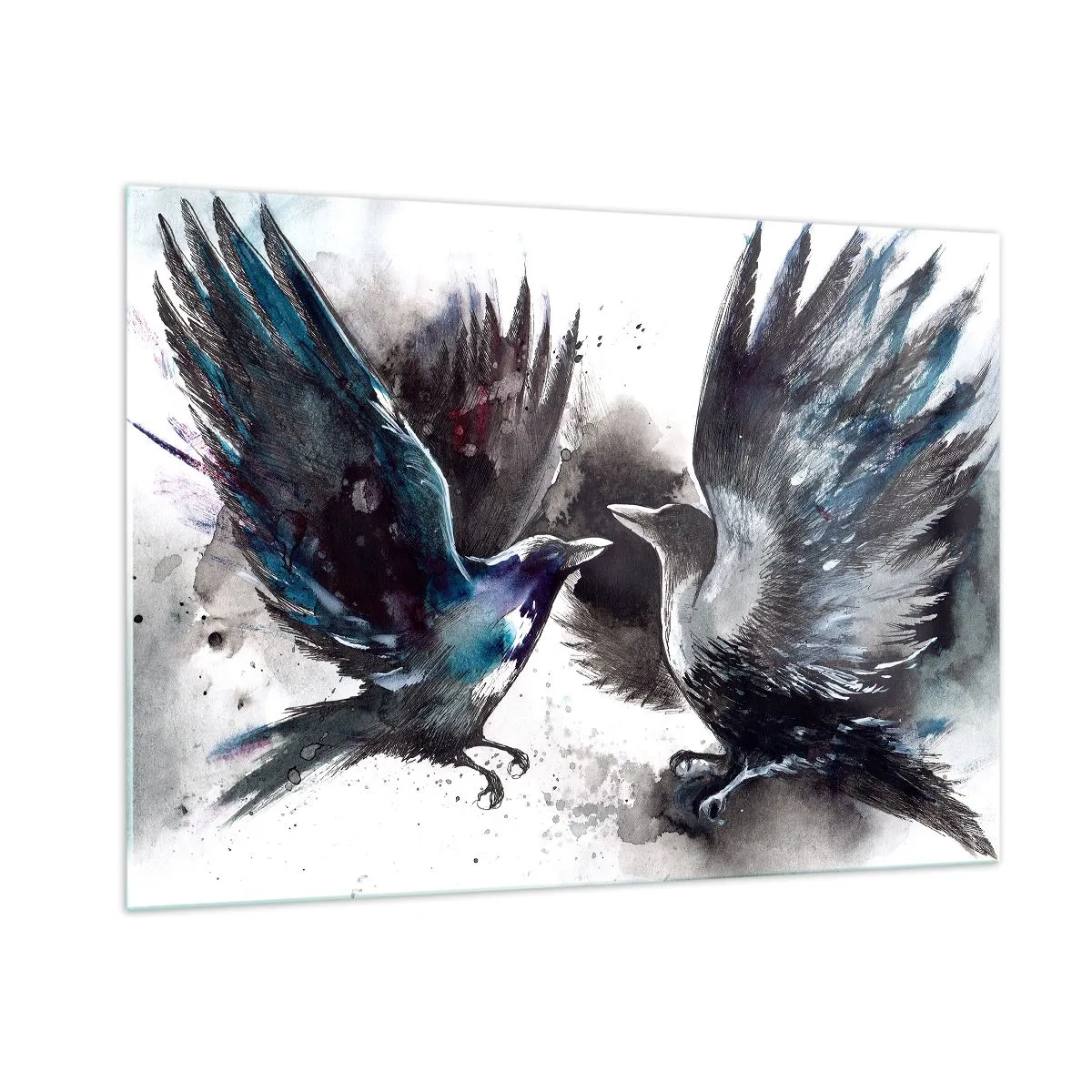 Quadro em vidro - De corvo a corvo... - 100x70 cm