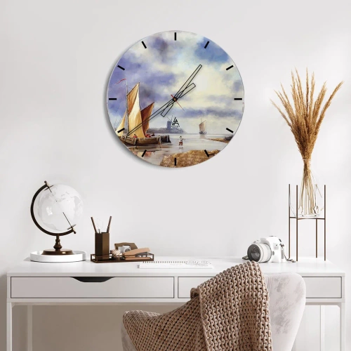 Relógio de parede - Relógio em vidro - O regresso dos marinheiros - 40x40 cm