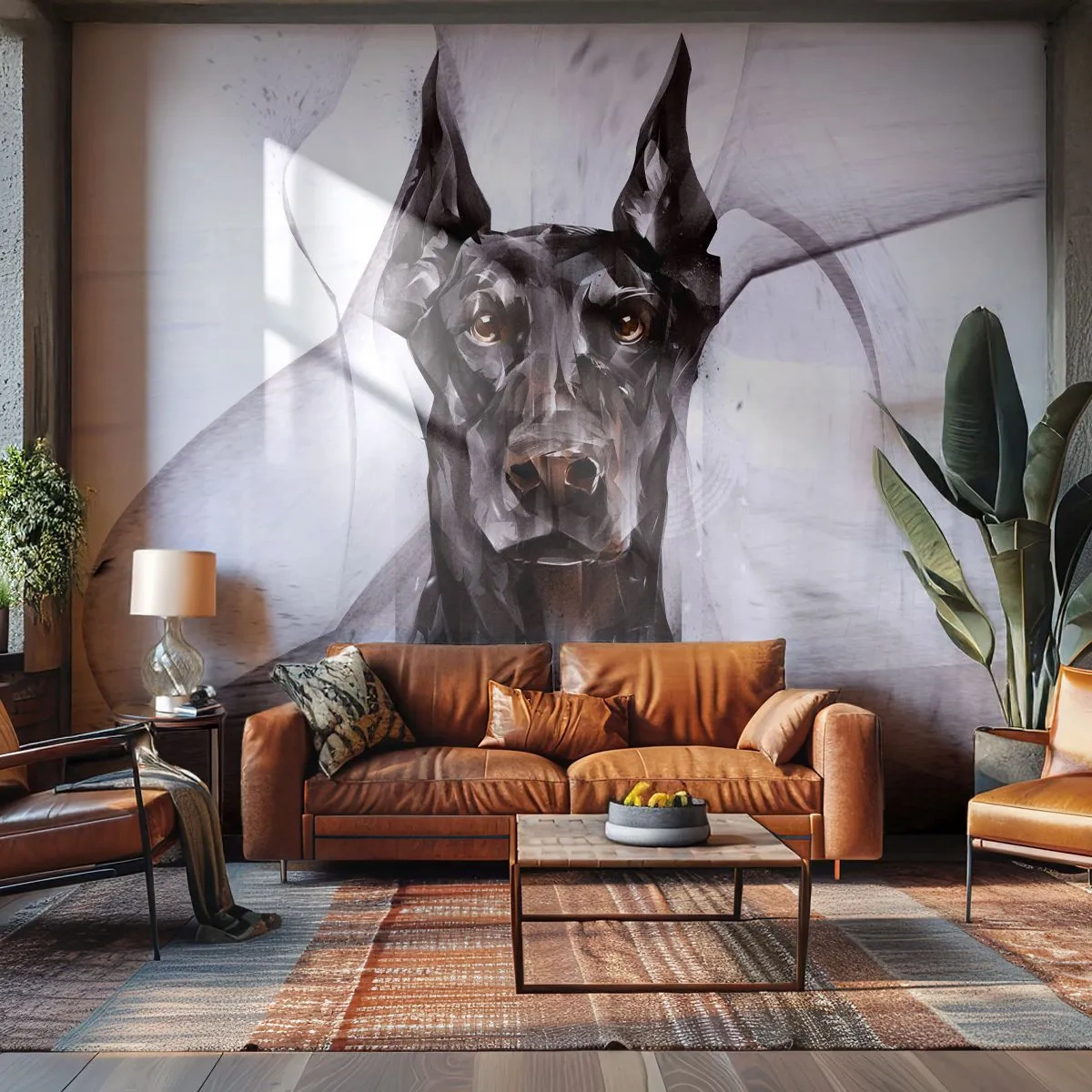 Papel de parede personalizado Premium Canvas - Nascido na nobreza - Abstração, doberman, Cachorro