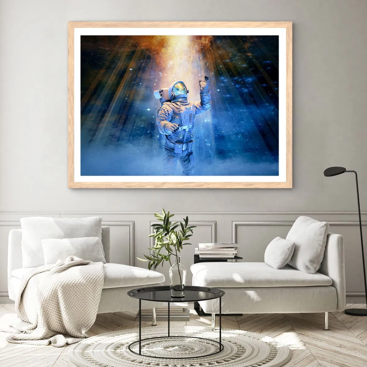 Pôster com moldura de carvalho claro - Finalmente chegamos - 91x61 cm