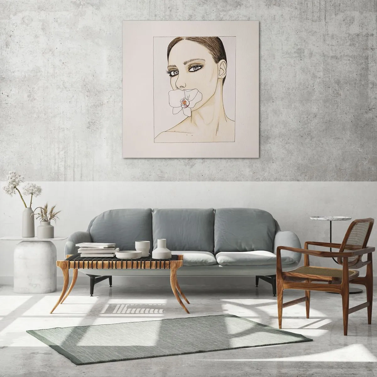 Quadro em vidro - Símbolo de elegância e beleza - 70x70 cm