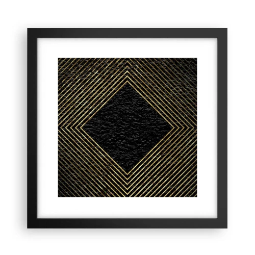 Pôster com moldura preta - Geometria em estilo glamoroso - 30x30 cm