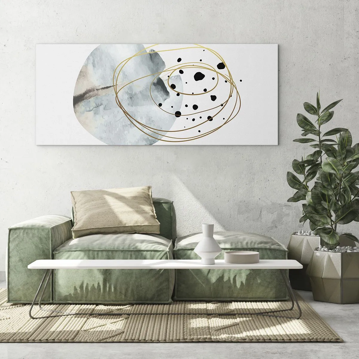 Quadro em vidro - No abraço ao espaço - 120x50 cm