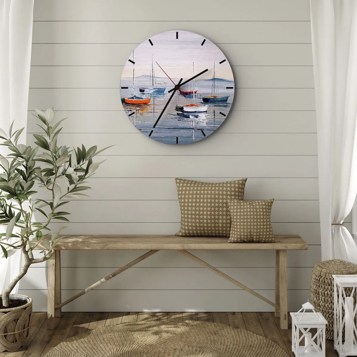 Relógio de parede - Relógio em vidro - Um merecido descanso - 40x40 cm