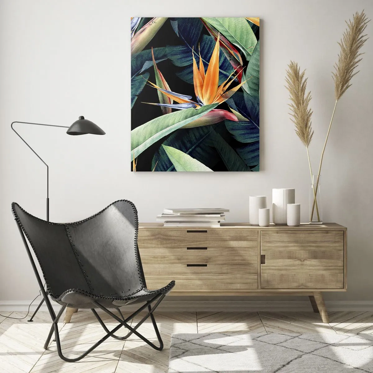 Quadro em vidro - Flores ardentes dos trópicos - 70x100 cm