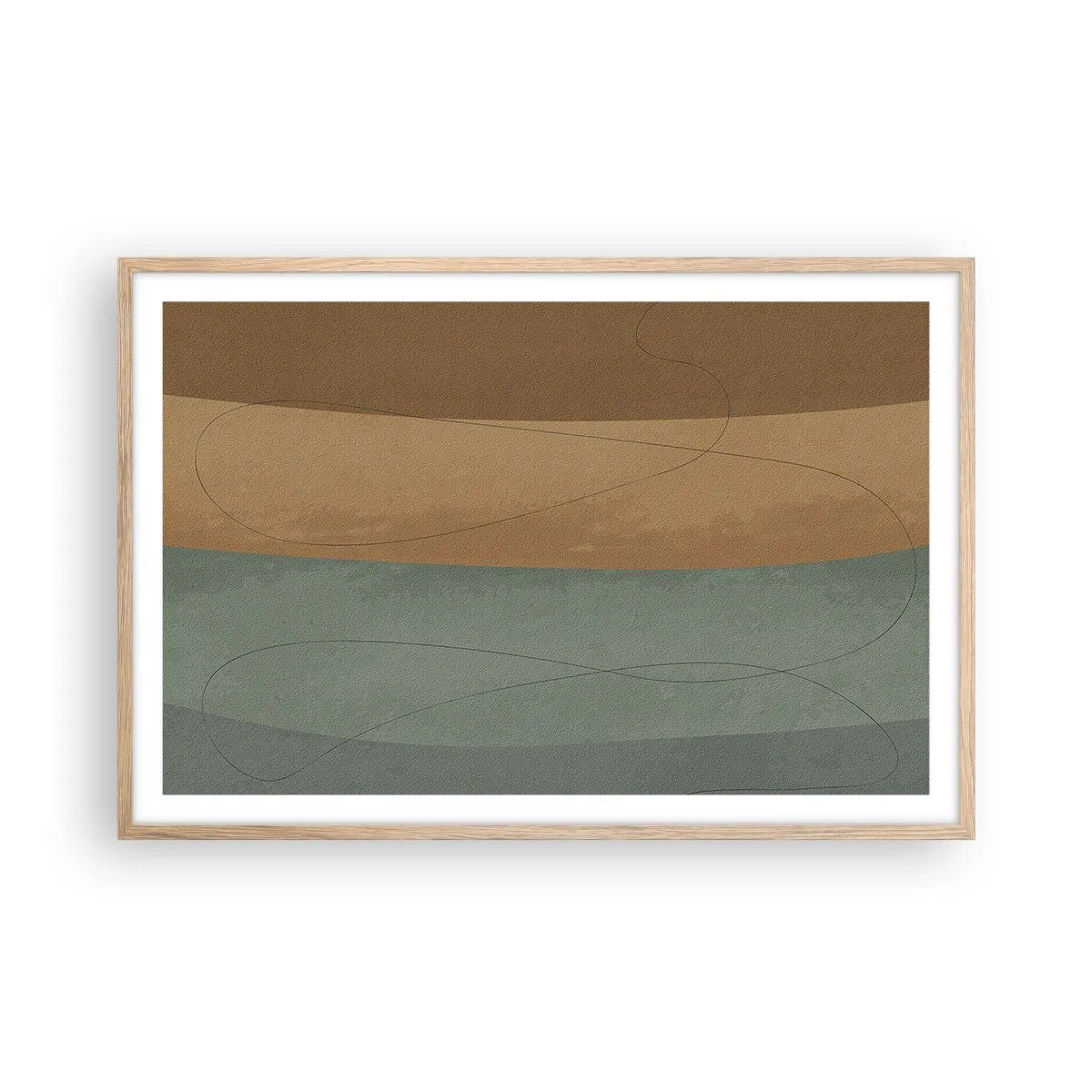 Pôster com moldura de carvalho claro - Composição horizontal - 91x61 cm