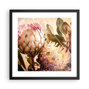 Pôster com moldura preta - Abraçado com ternura - 40x40 cm