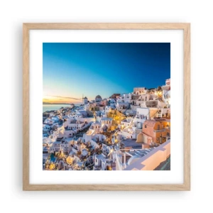 Pôster com moldura de carvalho claro - A essência grega - 40x40 cm