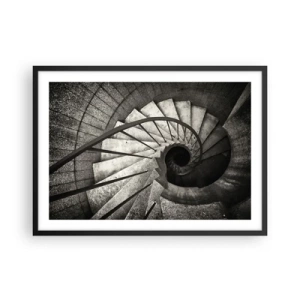Pôster com moldura preta - Suba as escadas, desça as escadas - 70x50 cm