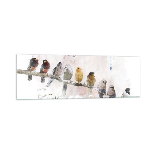 Quadro em vidro - Reunião alada - 160x50 cm