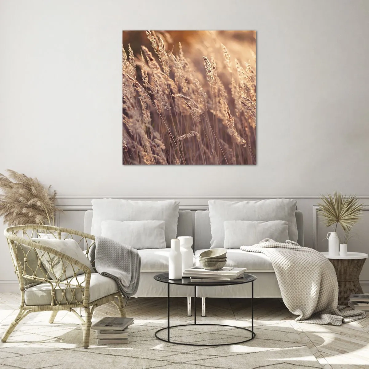 Quadro em vidro - Pronto para receber o outono - 40x40 cm