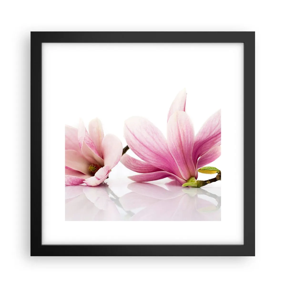 Pôster com moldura preta - Suave como um sopro de primavera - 30x30 cm