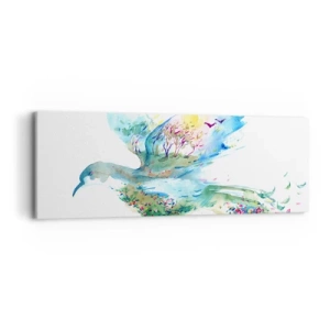 Quadro em tela - Nas asas da natureza - 90x30 cm