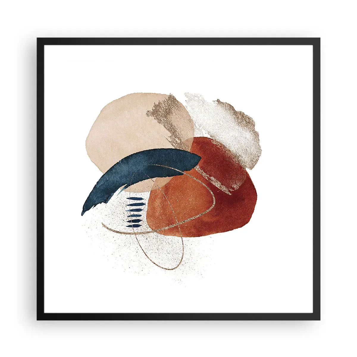 Pôster com moldura preta - Composição oval - 60x60 cm